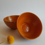 Duo of brown bowls Arcopal model Vintage volcano