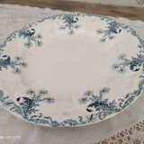 Round dish 1 in old earthenware from Longwy Lorrain model