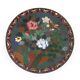 Antique copper plate with cloisonné decorations, Japan, Meiji period