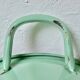 Large vintage basin in green enameled sheet metal