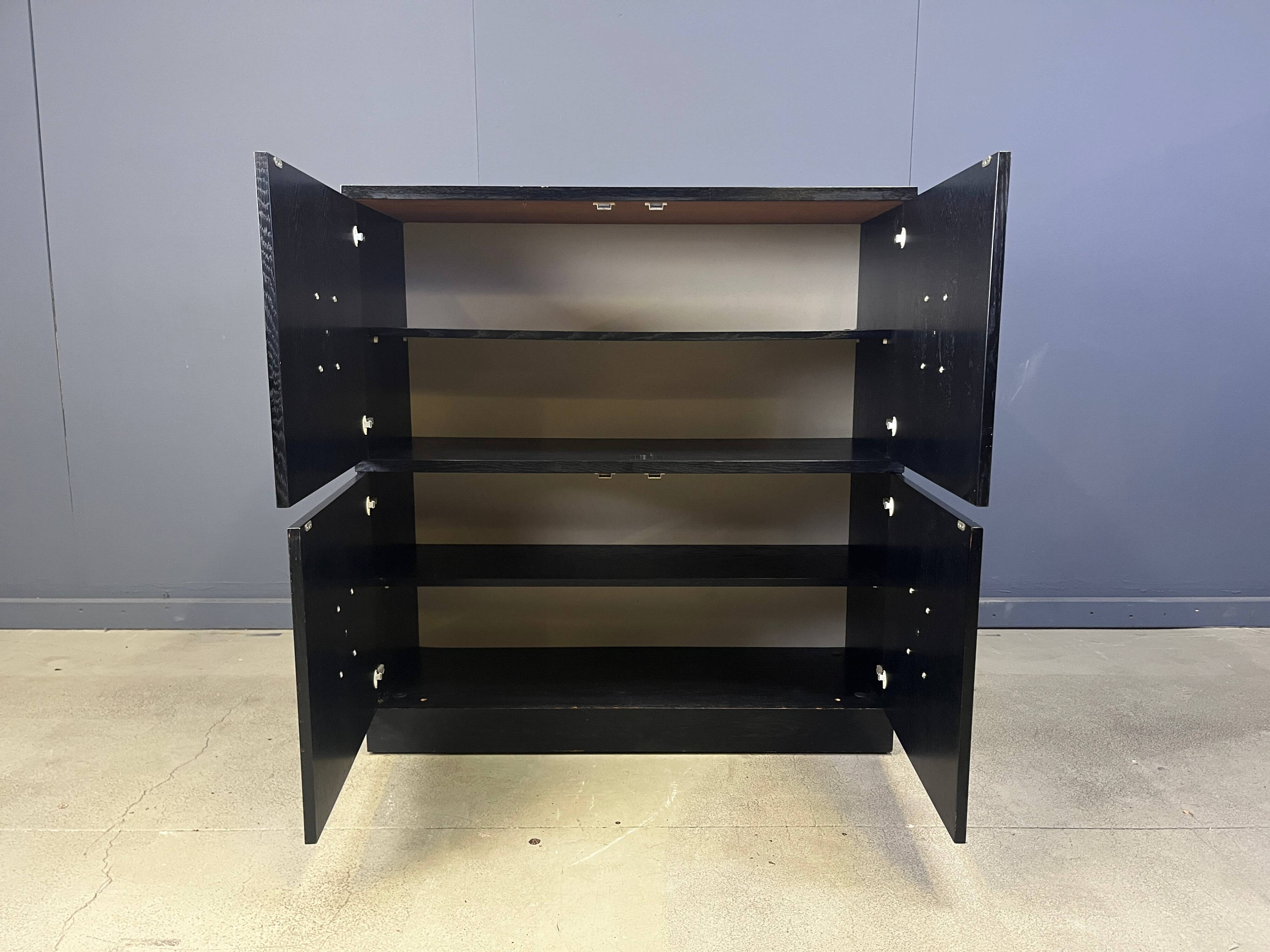 Black brutalist bar cabinet, 1970s