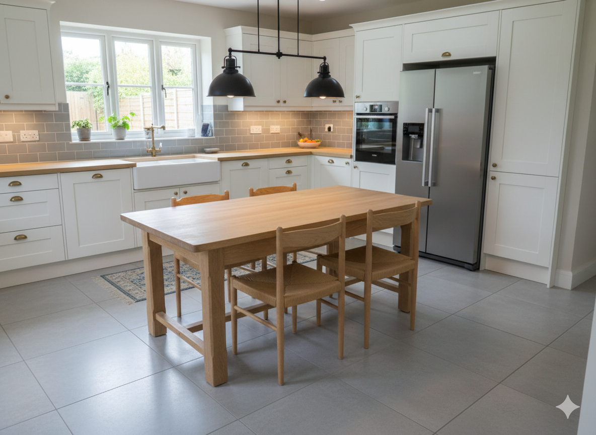Solid oak table (raw wood)
