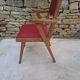 Fauteuil en hêtre et skaï