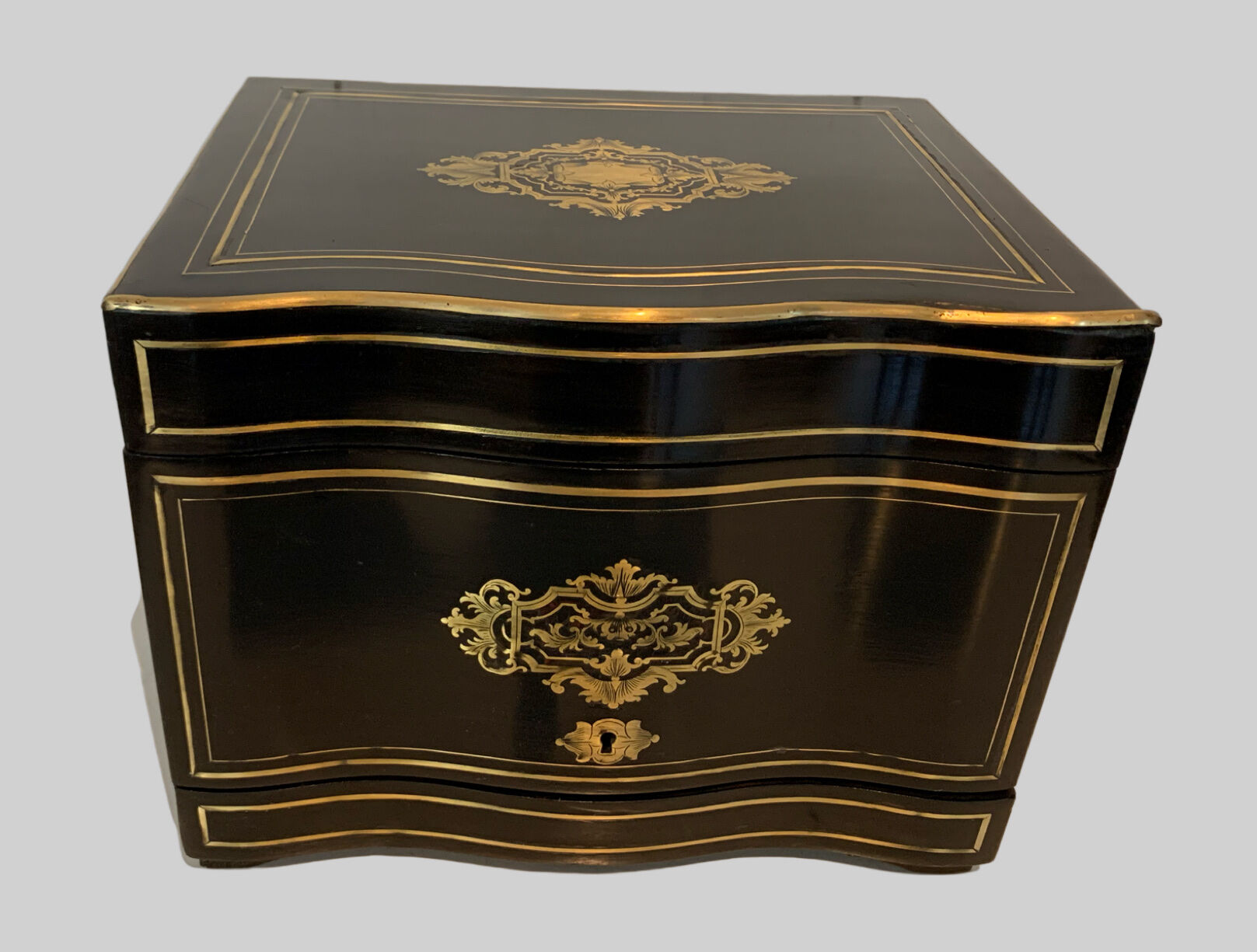 Cellar A Liqueur Complete Boulle Box Napoleon III Box Marquetry XIX Century