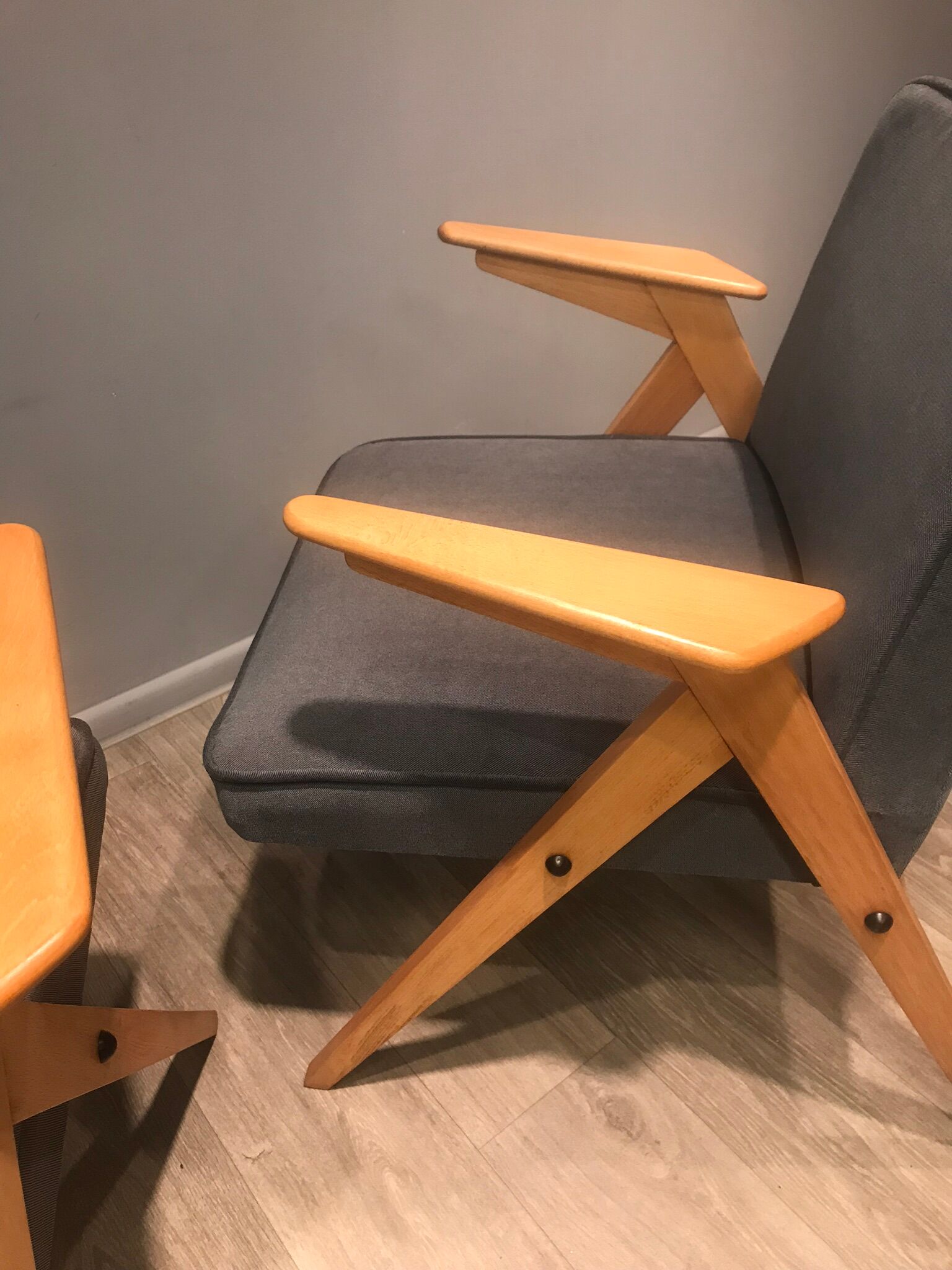 Pair of armchairs, type 300 177, designed by J. Chierowski, 1960s