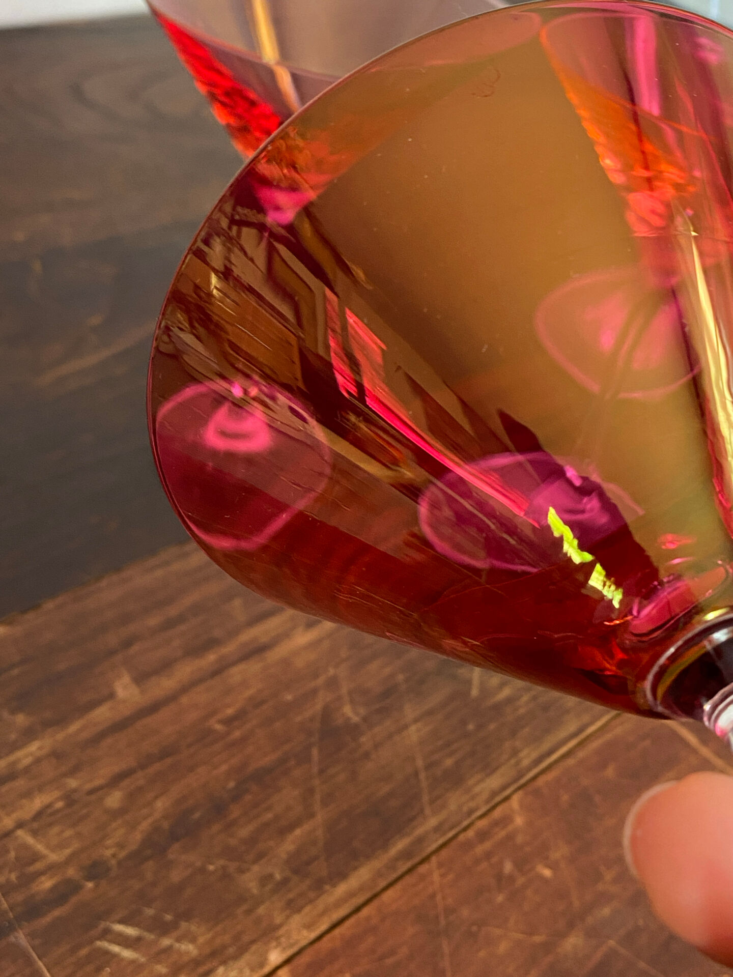 Cocktail glasses in glass