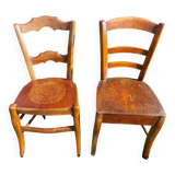 bistro chairs with pattern on the seat