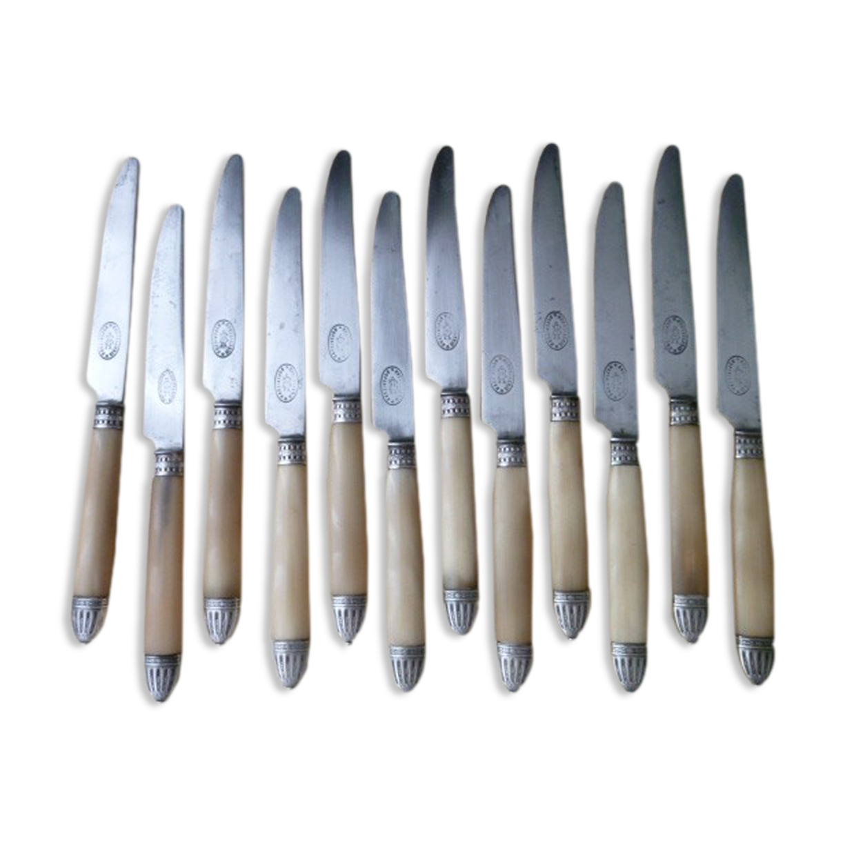 Box of 12 old table knives and 12 cheese knives Superior cutlery AB