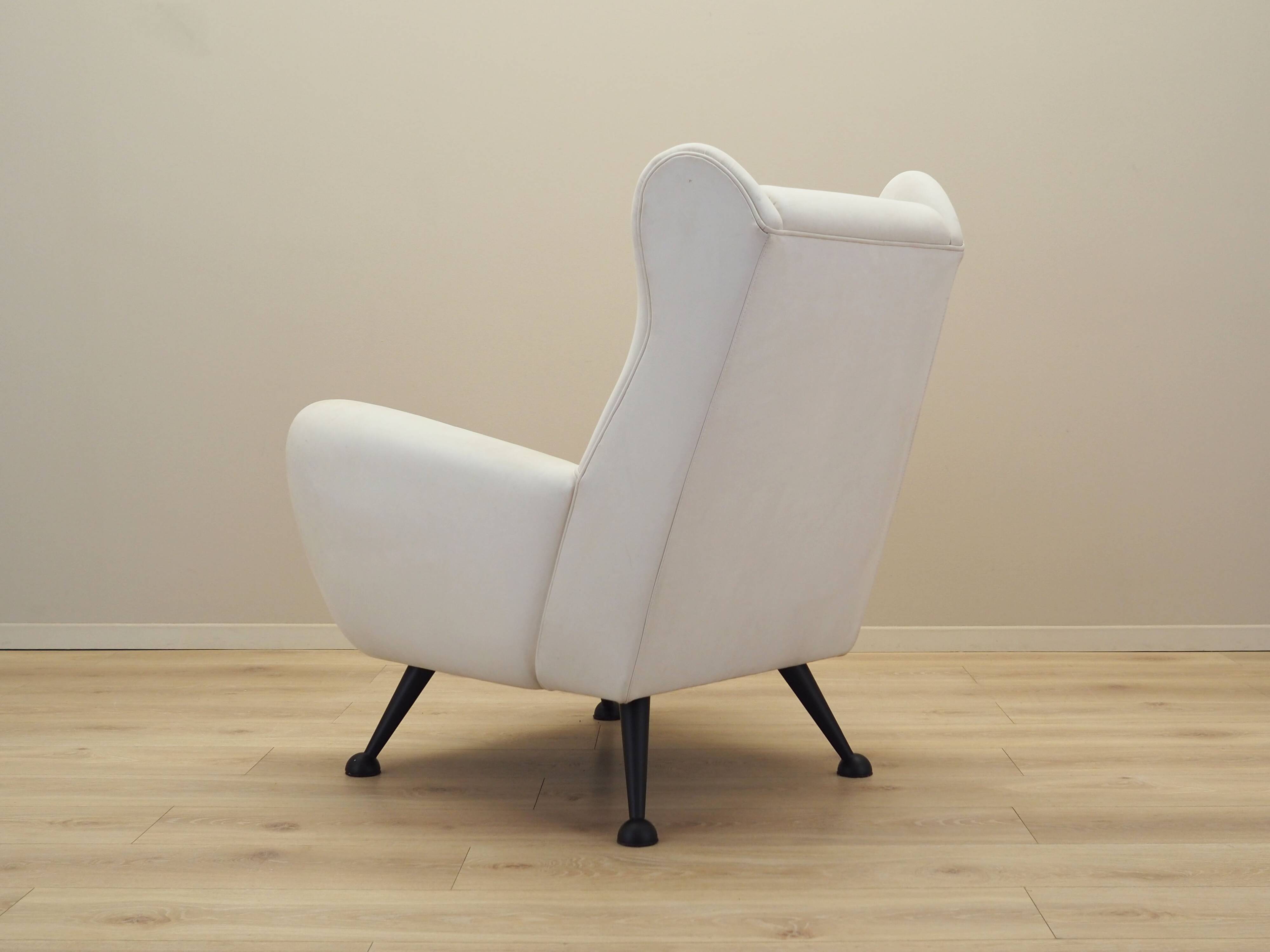 White armchair, Italian design, 1980s, production: Italy