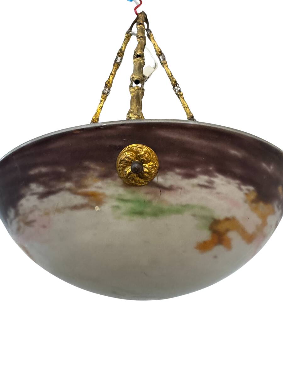 Art Deco pendant light by Jany – Glass paste – Marble decor
