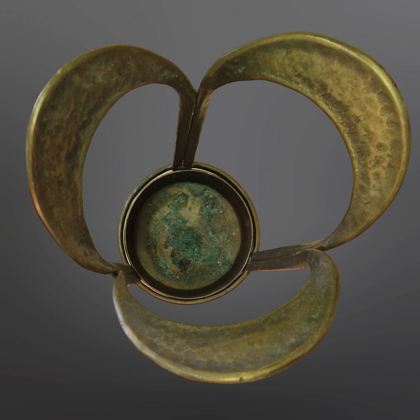 Brutalist bronze umbrella stand, Germany 1970s