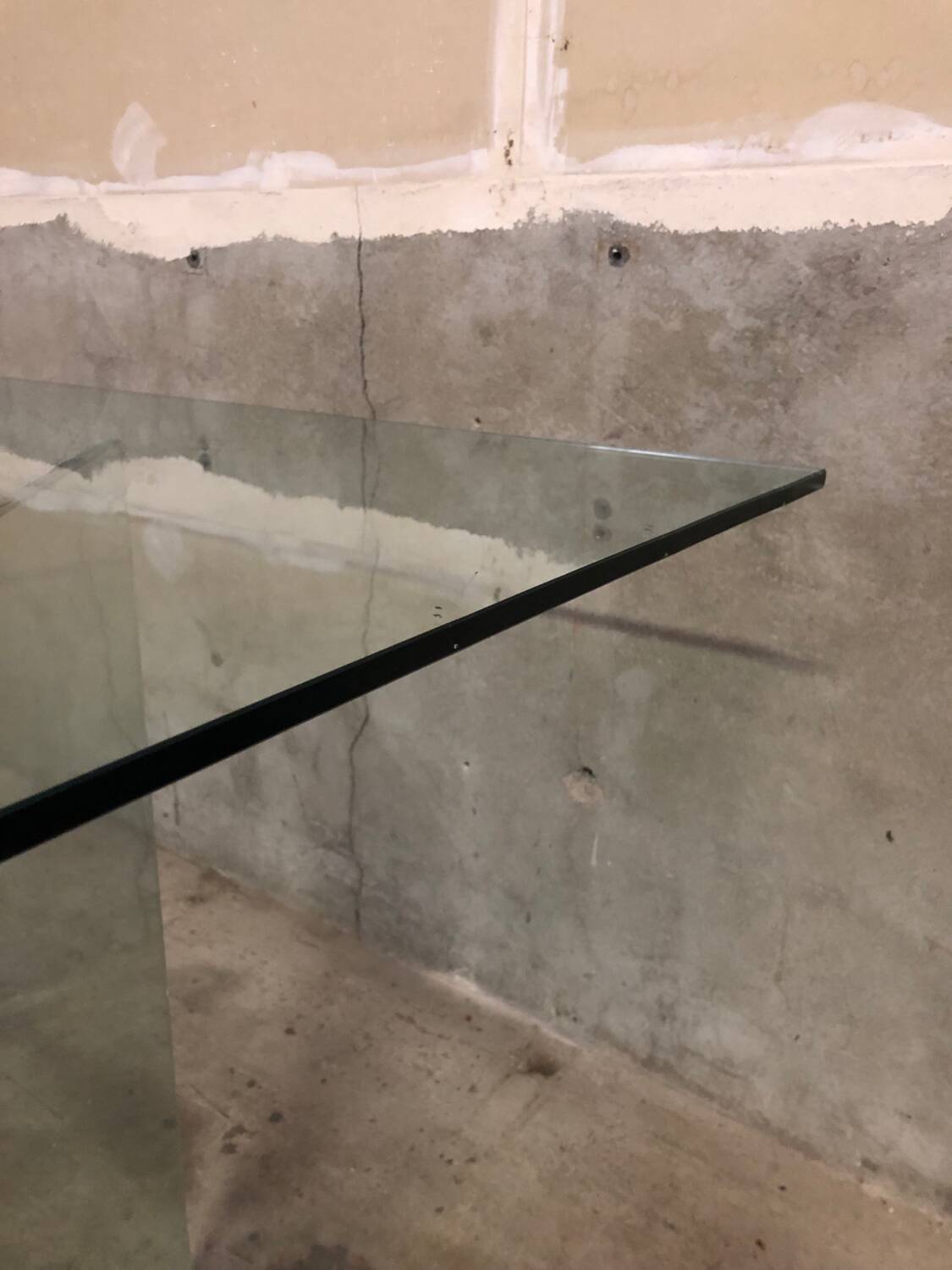 Post modern tempered glass table circa 1980