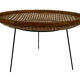 Rattan magazine rack on black metal frame, Artimeta, 1950