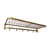 Vintage gold metal and scoubidou coat rack