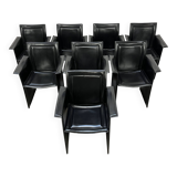 8 style Korium leather chairs in the style of Matteo Grassi