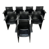 8 chaises cuir style Korium dans le goût de Matteo Grassi
