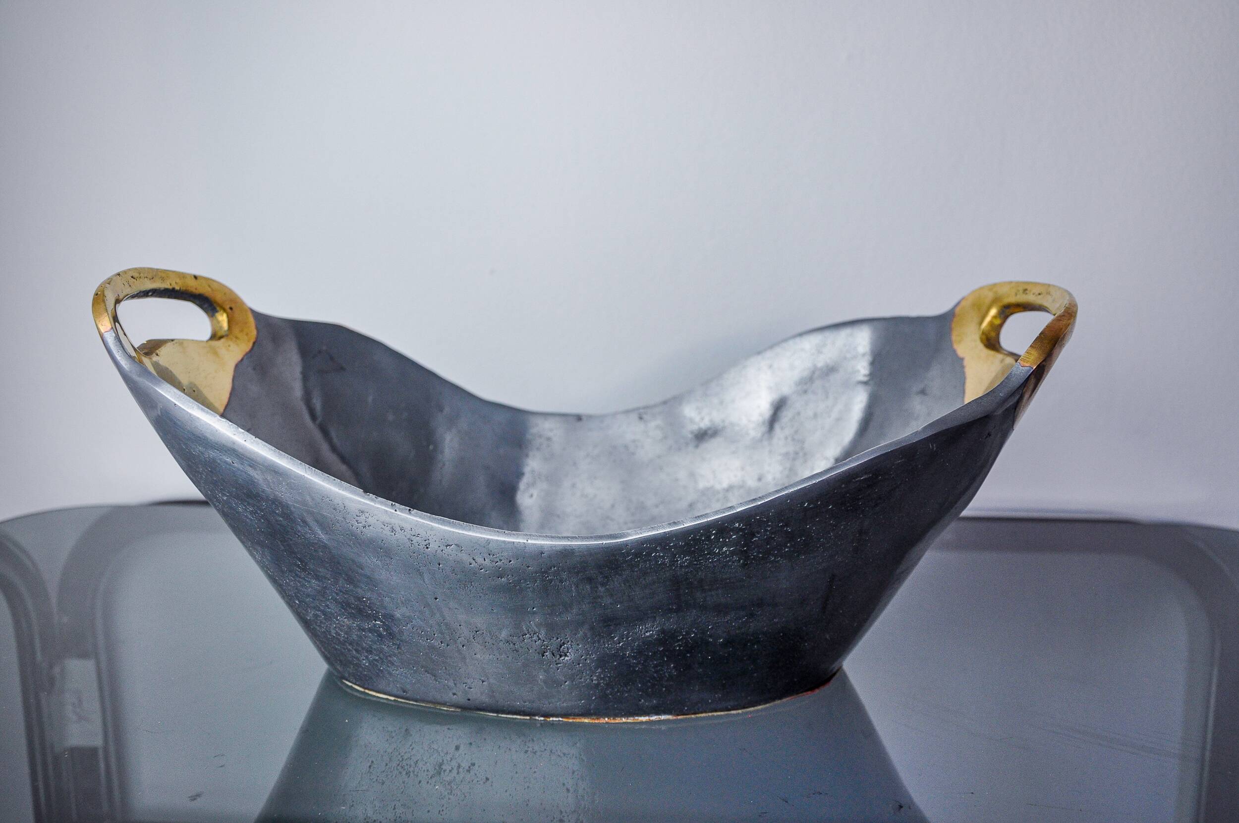 Brutalist centerpiece by Ardisur, Brass and aluminum, Spain, 1970