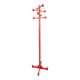 Vintage Red Stained Beech Coat Rack with Balls, 1970s