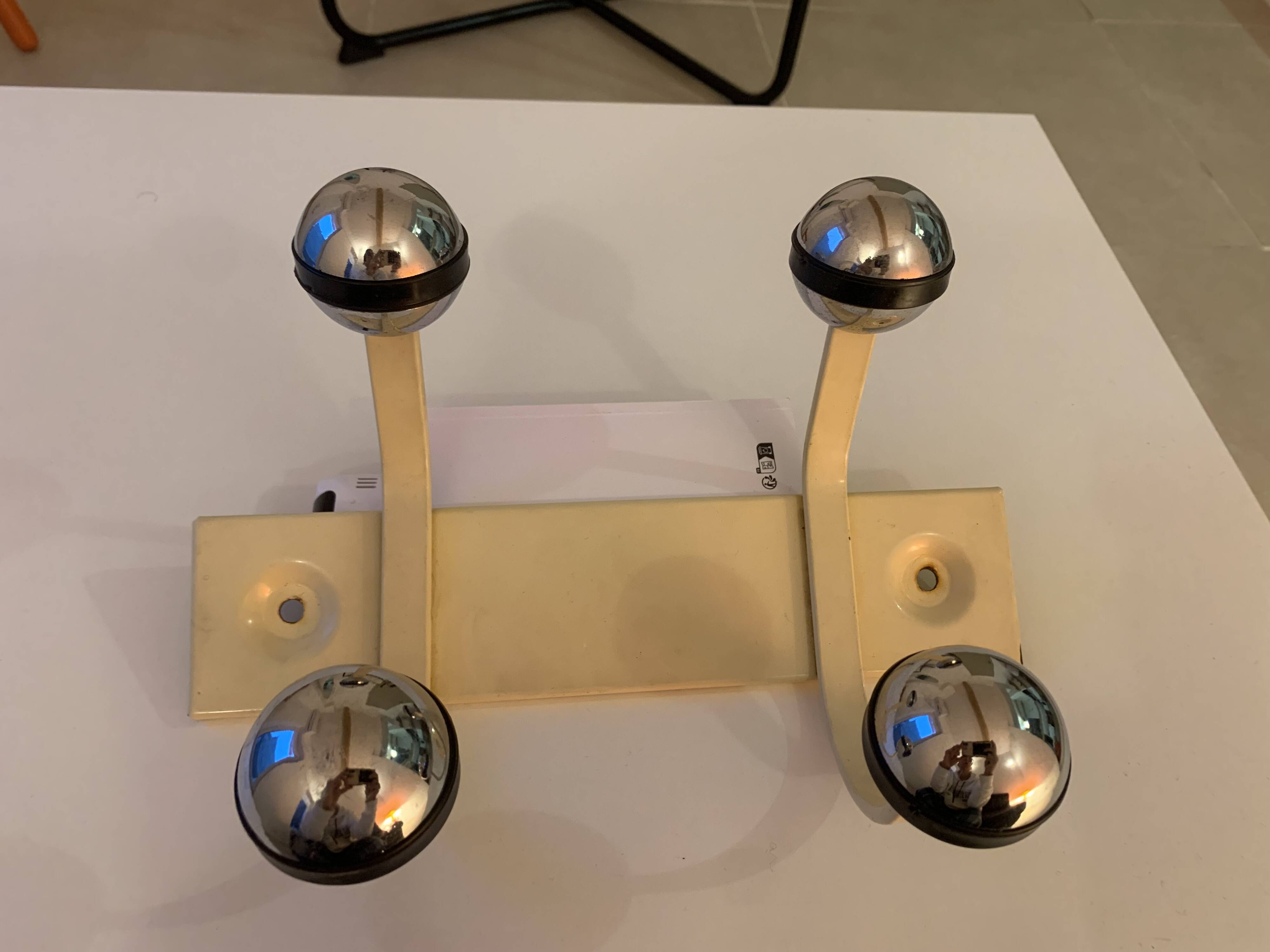 Vintage double ball coat hooks