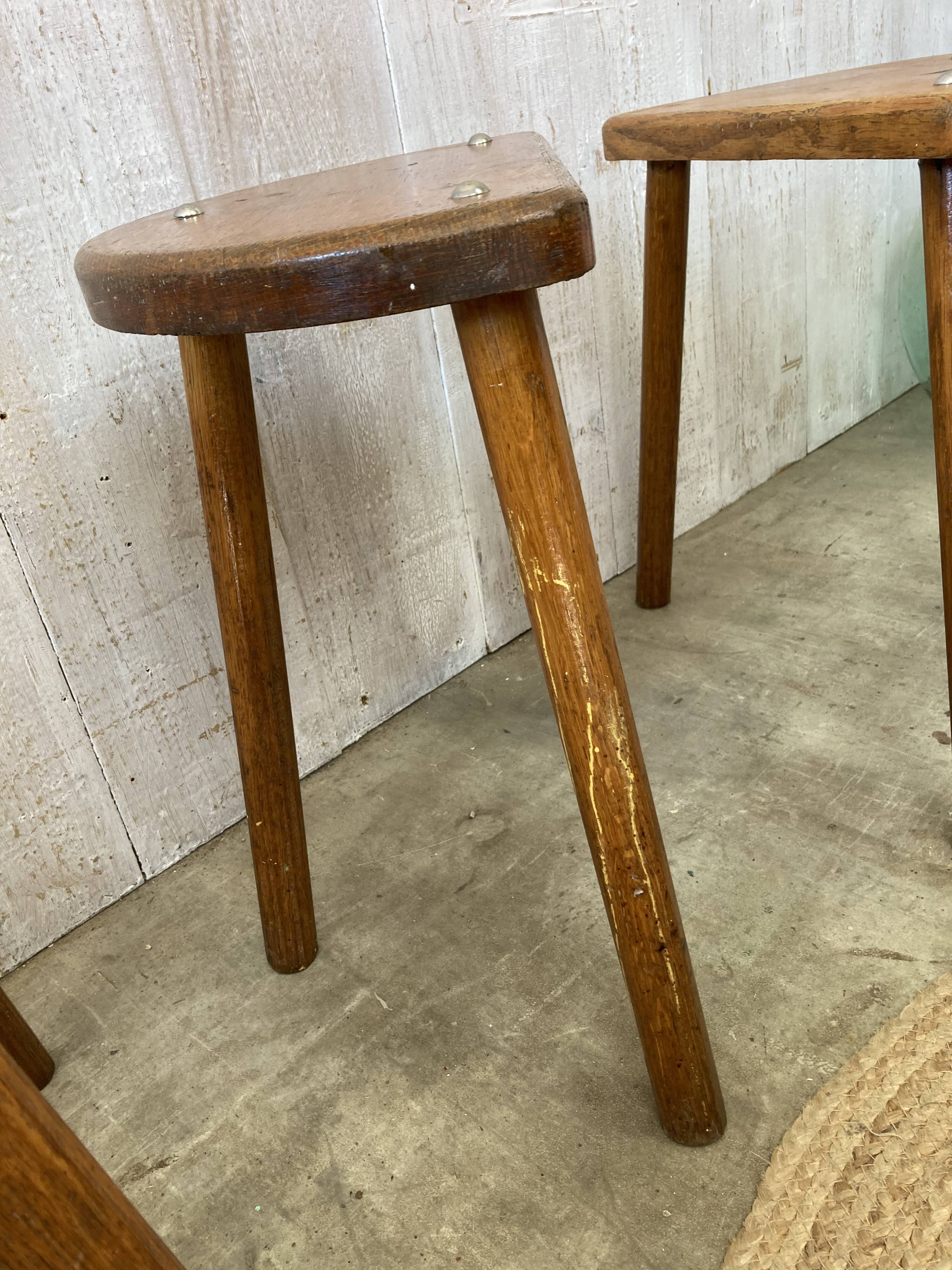 Set of 3 tripod stools