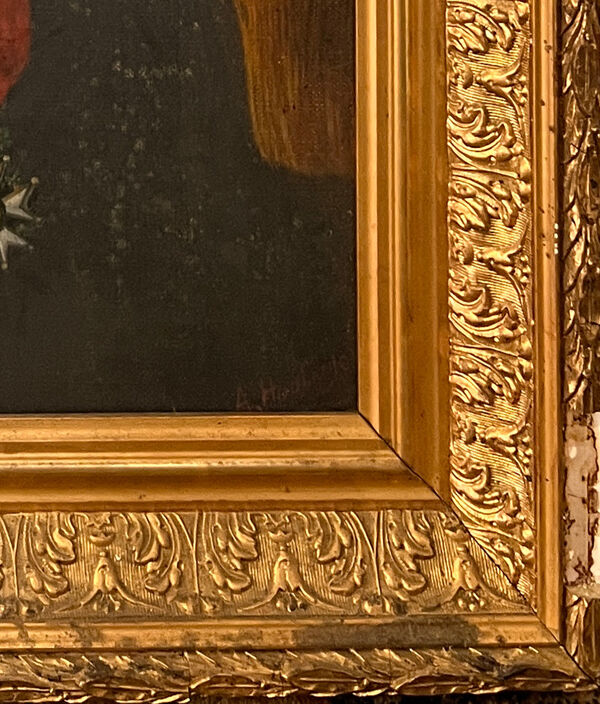 Huile sur toile d'un portrait millitaire