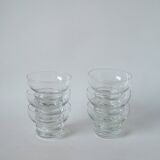 Set of 6 engraved crystal champagne glasses 1960