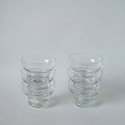 Lot de 6 coupes à champagne en cristal gravé 1960