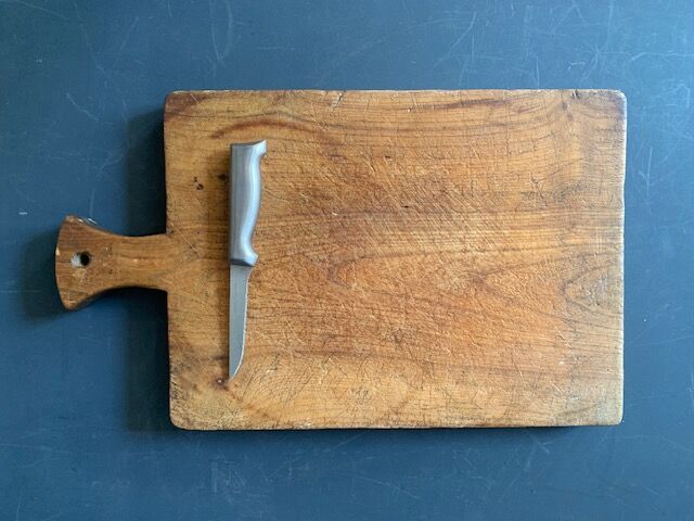 Old cutting board in French solid wood