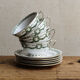Set of cups and saucers, Sarreguemines porcelain, decoration "laurels"