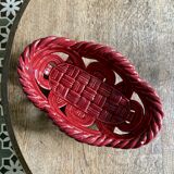 Vintage red ceramic basket