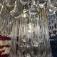 Venini floral glass chandelier with brass structure, Italy 1980