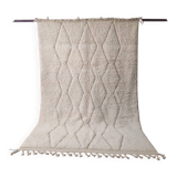 Authentic Beni Ouarain Rug, Ecru, Handmade in Soft Wool - 300x200cm