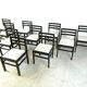 Vintage brutalist dining chairs, set of 10 - 1970s
