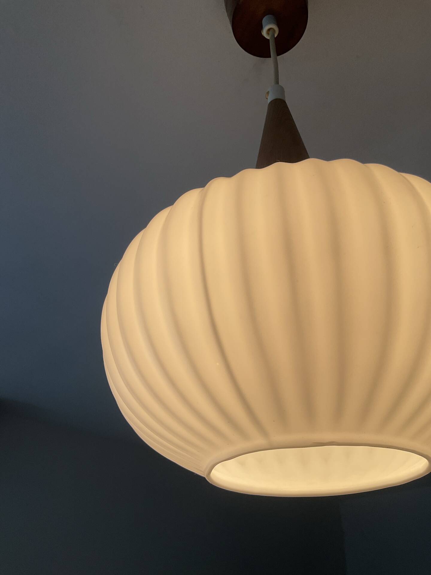 Scandinavian suspension light by Louis Kalff from the 60s-70s.