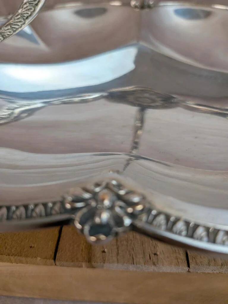 Antique hors d'oeuvre server Roux-Marquiand – Silver-plated – Swan decoration