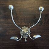 Cast iron and metal wall coat rack with hooks - Late 19th century