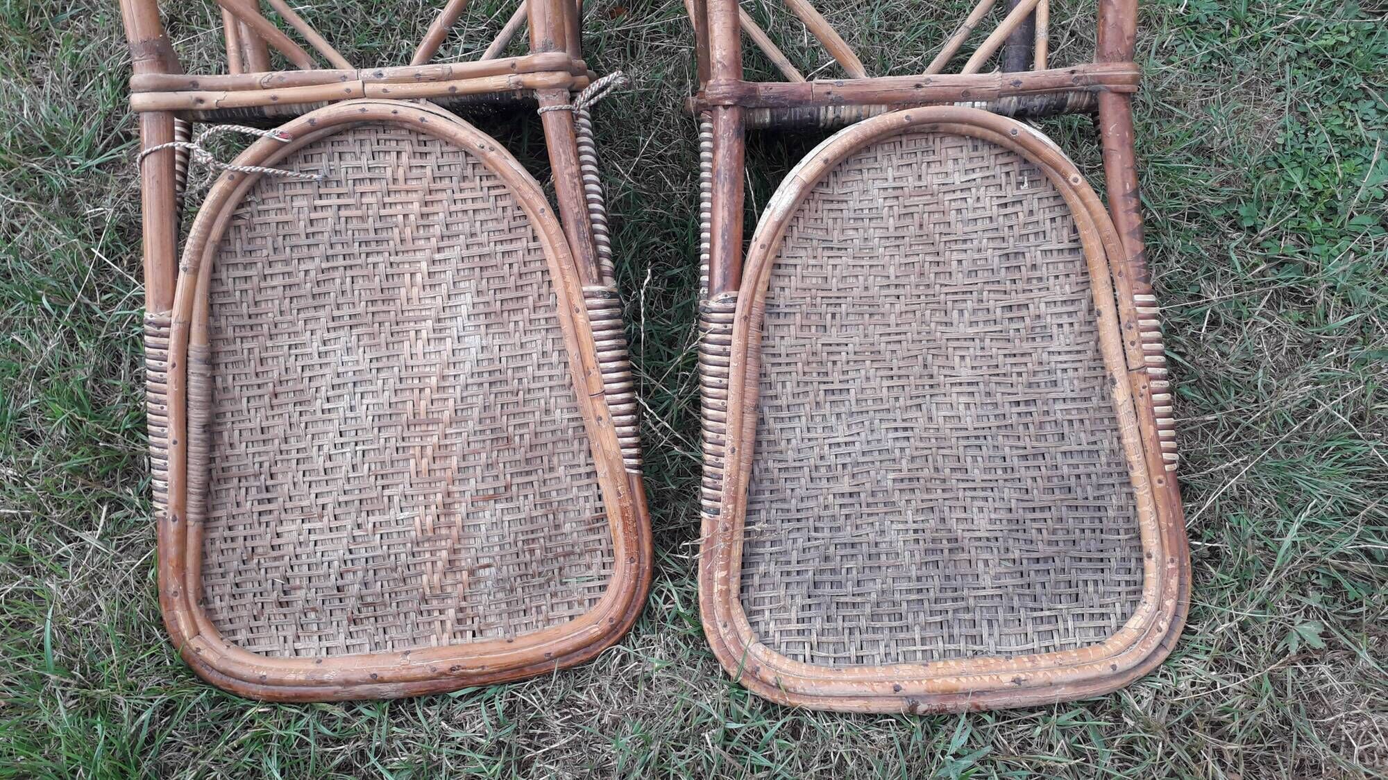 Set 2 rattan chairs 1900