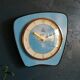 Vintage formica clock silent wall clock "DAM Electric Blue"