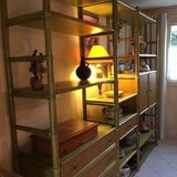Library/buffet bamboo and mahogany roche bobois 1980