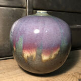 Enamelled ceramic vase signed Anne Marie Donaint Merlimont