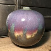 Vase en céramique émaillé signé Anne Marie Donaint Merlimont