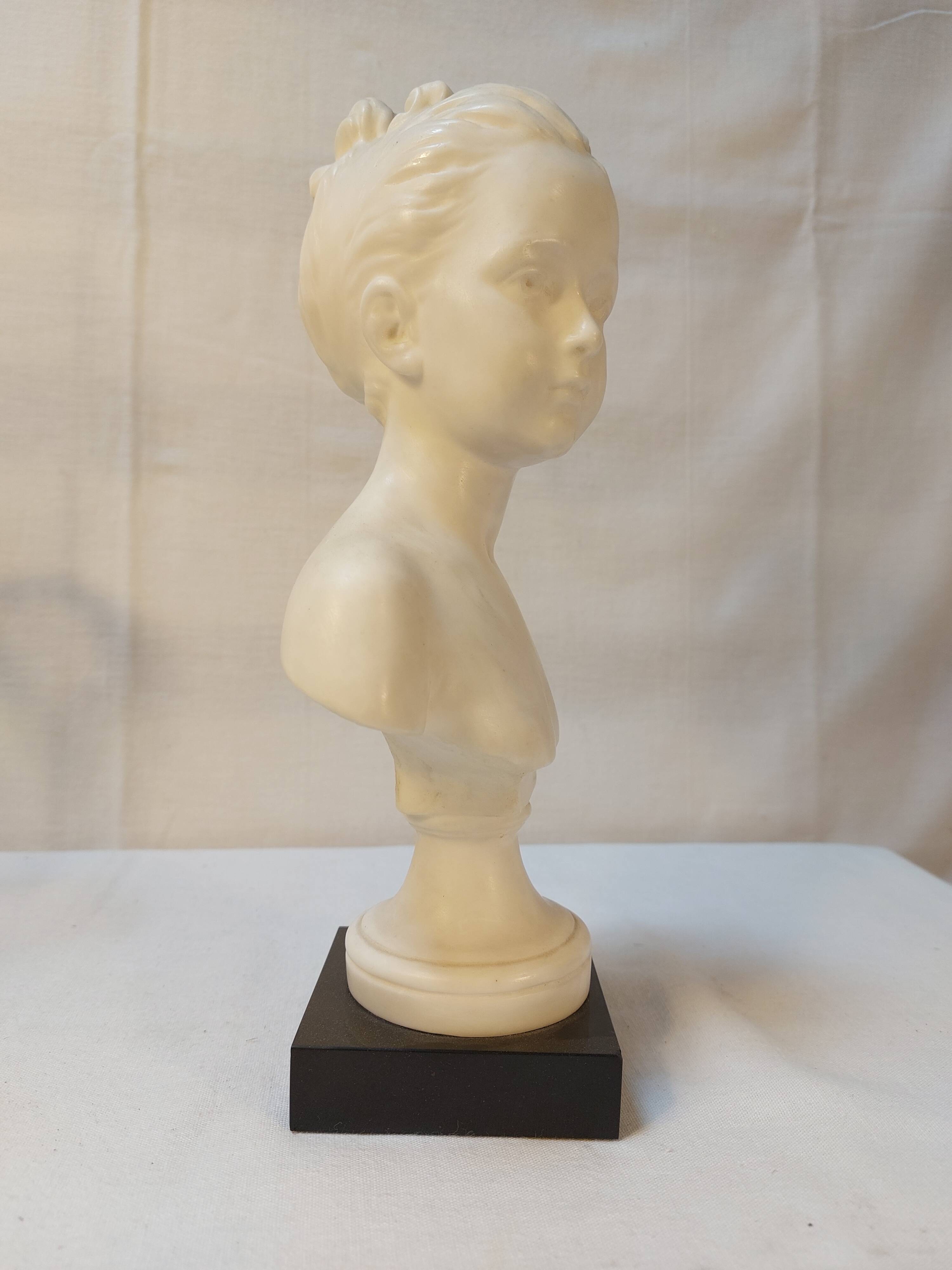 Wax bust "louyise brongniart" by miguel embil after houdon - 27 cm