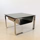 End of sofa, stainless steel magazine rack and mirror glass, France 70s