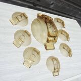 Antique art deco amber glass salad service
