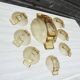 Antique art deco amber glass salad service