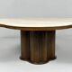 Coffee table with travertine top in cloverleaf shape, Italy, 1970s.