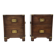 Vintage set of wooden bedside tables in military campaign style design