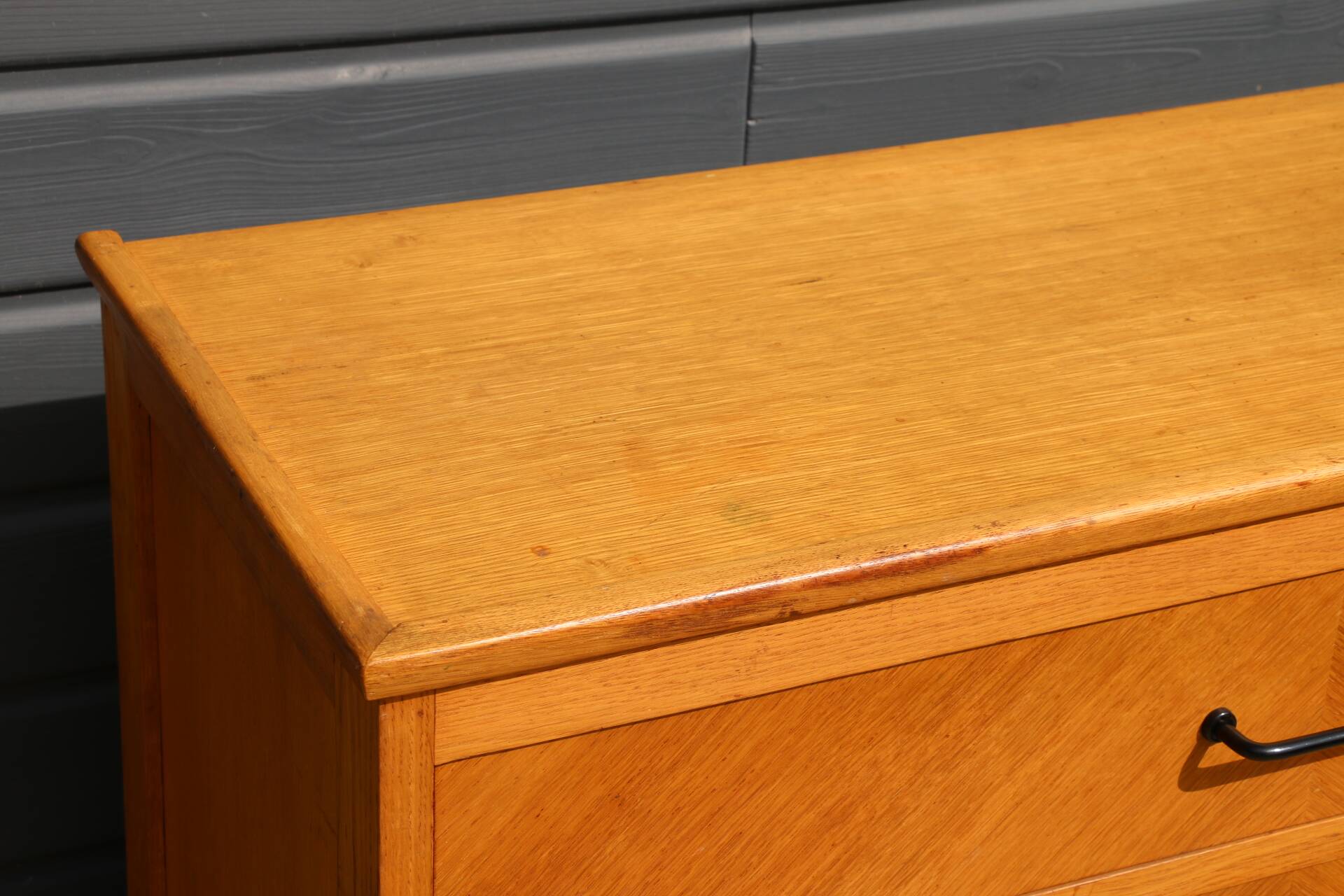 Chest of drawers with 4 drawers, light oak, 1960.