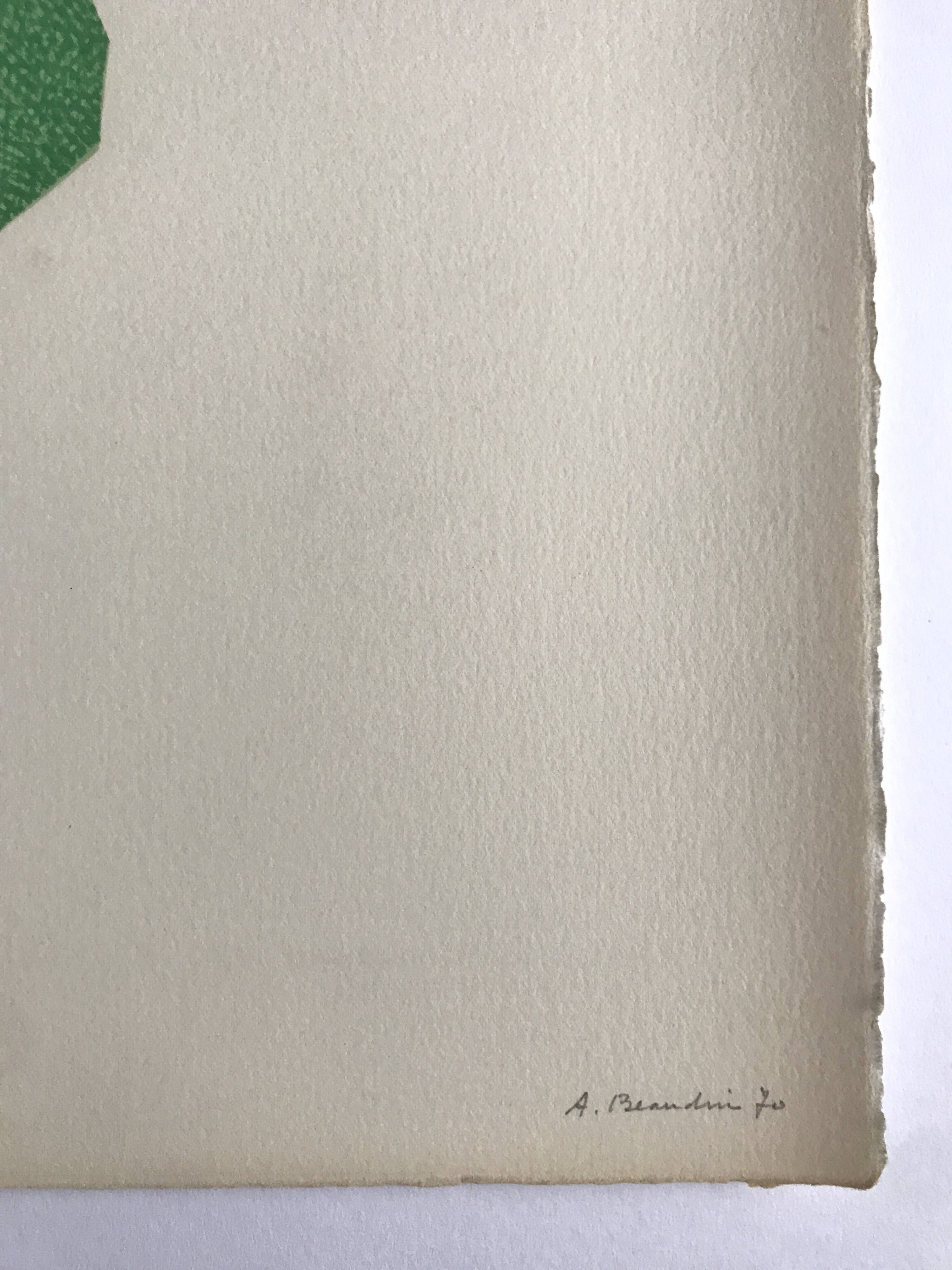 André beaudin, untitled, 1970. original lithograph signed in pencil