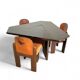 Mid-century dining table and 3 chairs by Silvio Coppola for Fratelli Montina, Italy, 1970s
